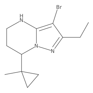 3-bromo-2-ethyl-7-(1-methylcyclopropyl)-4H,5H,6H,7H-pyrazolo[1,5-a]pyrimidine Structure