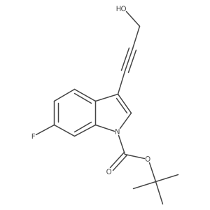tert-butyl 6-fluoro-3-(3-hydroxyprop-1-yn-1-yl)-1H-indole-1-carboxylate结构式