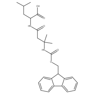 (2R)-2-[3-({[(9H-fluoren-9-yl)methoxy]carbonyl}amino)-3-methylbutanamido]-4-methylpentanoic acid结构式