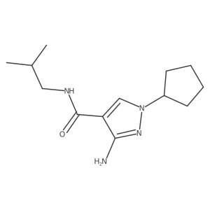 3-amino-1-cyclopentyl-N-(2-methylpropyl)-1H-pyrazole-4-carboxamide结构式