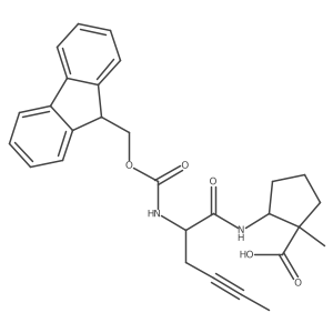 2-[2-({[(9H-fluoren-9-yl)methoxy]carbonyl}amino)hex-4-ynamido]-1-methylcyclopentane-1-carboxylic acid Structure