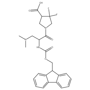 1-[3-(dimethylamino)-2-({[(9H-fluoren-9-yl)methoxy]carbonyl}amino)propanoyl]-4,4-difluoropyrrolidine-3-carboxylic acid结构式