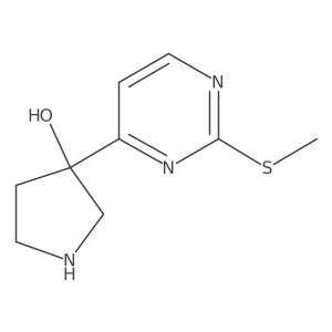 3-[2-(Methylsulfanyl)pyrimidin-4-yl]pyrrolidin-3-ol Structure