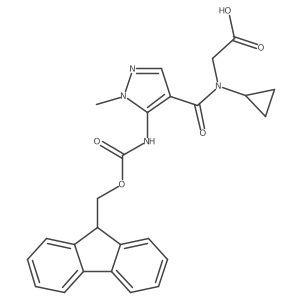 2-{N-cyclopropyl-1-[5-({[(9H-fluoren-9-yl)methoxy]carbonyl}amino)-1-methyl-1H-pyrazol-4-yl]formamido}acetic acid结构式