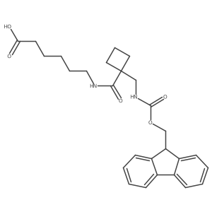 6-({1-[({[(9H-fluoren-9-yl)methoxy]carbonyl}amino)methyl]cyclobutyl}formamido)hexanoic acid结构式