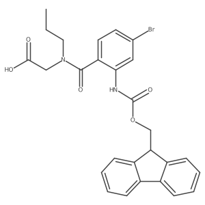 2-{1-[4-bromo-2-({[(9H-fluoren-9-yl)methoxy]carbonyl}amino)phenyl]-N-propylformamido}acetic acid结构式