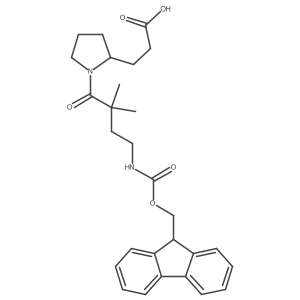 3-{1-[4-({[(9H-fluoren-9-yl)methoxy]carbonyl}amino)-2,2-dimethylbutanoyl]pyrrolidin-2-yl}propanoic acid Structure