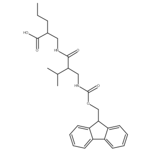 2-({2-[({[(9H-fluoren-9-yl)methoxy]carbonyl}amino)methyl]-3-methylbutanamido}methyl)pentanoic acid结构式