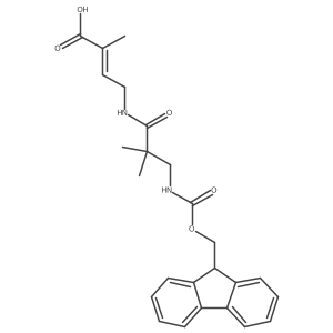 4-[3-({[(9H-fluoren-9-yl)methoxy]carbonyl}amino)-2,2-dimethylpropanamido]-2-methylbut-2-enoic acid Structure