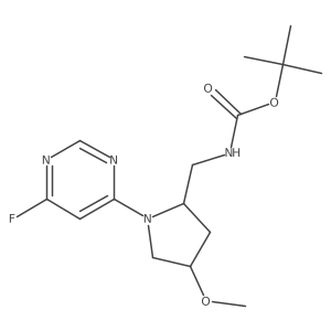 tert-butyl N-{[(2S,4S)-1-(6-fluoropyrimidin-4-yl)-4-methoxypyrrolidin-2-yl]methyl}carbamate Structure