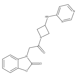3-(2-oxo-2-(3-(pyrimidin-4-ylamino)azetidin-1-yl)ethyl)benzo[d]oxazol-2(3H)-one结构式