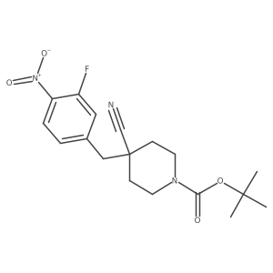 Tert-butyl 4-cyano-4-(3-fluoro-4-nitrobenzyl)piperidine-1-carboxylate Structure