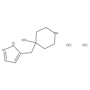 4-((1H-Pyrazol-3-yl)methyl)piperidin-4-ol dihydrochloride结构式