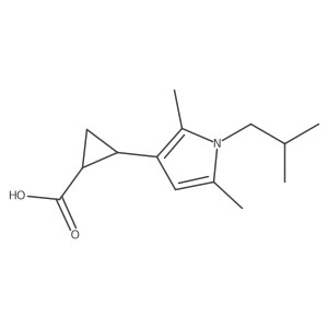 rac-(1R,2R)-2-[2,5-dimethyl-1-(2-methylpropyl)-1H-pyrrol-3-yl]cyclopropane-1-carboxylic acid Structure