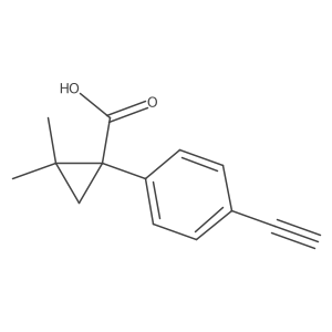 1-(4-Ethynylphenyl)-2,2-dimethylcyclopropane-1-carboxylic acid Structure