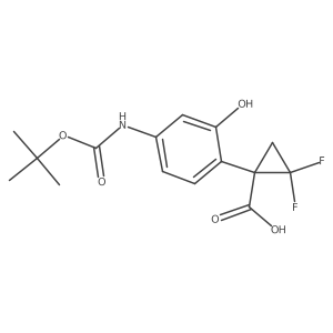 1-(4-{[(Tert-butoxy)carbonyl]amino}-2-hydroxyphenyl)-2,2-difluorocyclopropane-1-carboxylic acid Structure