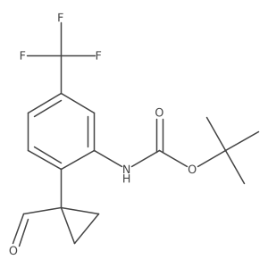 tert-butyl N-[2-(1-formylcyclopropyl)-5-(trifluoromethyl)phenyl]carbamate Structure