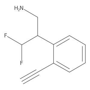 2-(2-Ethynylphenyl)-3,3-difluoropropan-1-amine Structure