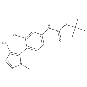 tert-butyl N-[4-(4-amino-1-methyl-1H-pyrazol-5-yl)-3-chlorophenyl]carbamate Structure