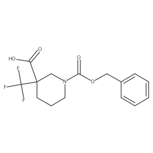 1-Phenylmethoxycarbonyl-3-(trifluoromethyl)piperidine-3-carboxylic acid Structure