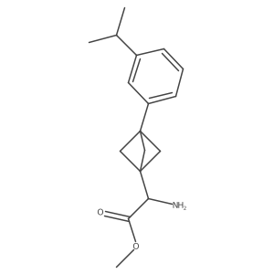 Methyl 2-amino-2-[3-(3-propan-2-ylphenyl)-1-bicyclo[1.1.1]pentanyl]acetate Structure
