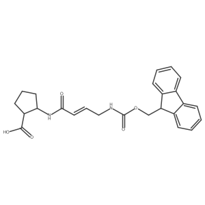 rac-(1R,2S)-2-[4-({[(9H-fluoren-9-yl)methoxy]carbonyl}amino)but-2-enamido]cyclopentane-1-carboxylic acid结构式