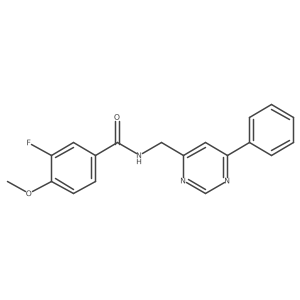 3-fluoro-4-methoxy-N-[(6-phenylpyrimidin-4-yl)methyl]benzamide Structure