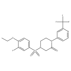 4-(4-Ethoxy-3-fluorobenzenesulfonyl)-1-[2-(trifluoromethyl)pyridin-4-yl]piperazin-2-one Structure