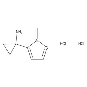 1-(2-Methylpyrazol-3-yl)cyclopropan-1-amine;dihydrochloride结构式
