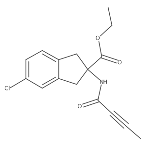 Ethyl 2-(but-2-ynoylamino)-5-chloro-1,3-dihydroindene-2-carboxylate结构式