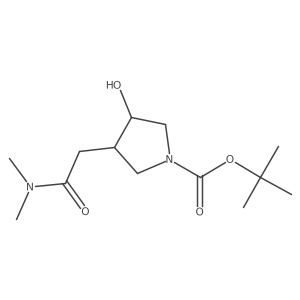 rac-tert-butyl (3R,4S)-3-[(dimethylcarbamoyl)methyl]-4-hydroxypyrrolidine-1-carboxylate Structure
