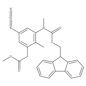 methyl 2-[5-azido-3-({[(9H-fluoren-9-yl)methoxy]carbonyl}(methyl)amino)-2-methylphenyl]acetate结构式