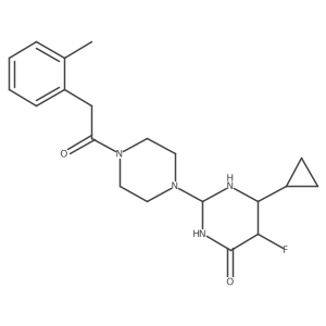 6-Cyclopropyl-5-fluoro-2-[4-[2-(2-methylphenyl)acetyl]piperazin-1-yl]-1,3-diazinan-4-one Structure