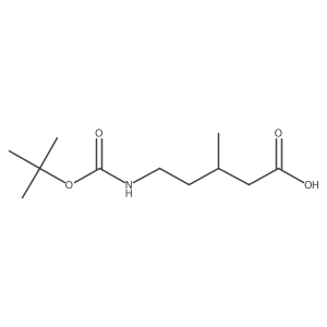 (3R)-3-Methyl-5-[(2-methylpropan-2-yl)oxycarbonylamino]pentanoic acid结构式