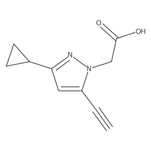 2-(3-Cyclopropyl-5-ethynylpyrazol-1-yl)acetic acid Structure