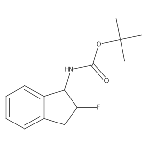 rac-tert-butyl N-[(1R,2S)-2-fluoro-2,3-dihydro-1H-inden-1-yl]carbamate Structure