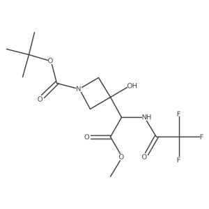 Tert-butyl 3-hydroxy-3-[2-methoxy-2-oxo-1-(2,2,2-trifluoroacetamido)ethyl]azetidine-1-carboxylate结构式