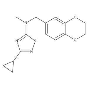 3-cyclopropyl-N-[(2,3-dihydro-1,4-benzodioxin-6-yl)methyl]-N-methyl-1,2,4-thiadiazol-5-amine结构式