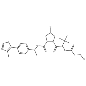 (2S,4R)-1-[(2S)-2-(3-chloropropanoylamino)-3,3-dimethyl-butanoyl]-4-hydroxy-N-[(1S)-1-[4-(4-methylthiazol-5-yl)phenyl]ethyl]pyrrolidine-2-carboxamide结构式