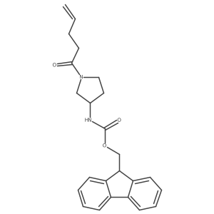 (9H-fluoren-9-yl)methyl N-[(3R)-1-(pent-4-enoyl)pyrrolidin-3-yl]carbamate结构式