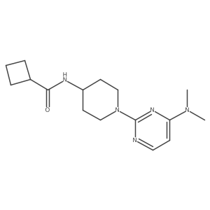 N-{1-[4-(dimethylamino)pyrimidin-2-yl]piperidin-4-yl}cyclobutanecarboxamide结构式