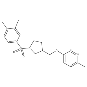 3-{[1-(3,4-Dimethylbenzenesulfonyl)pyrrolidin-3-yl]methoxy}-6-methylpyridazine Structure