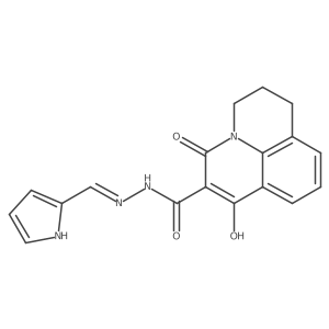 4-hydroxy-2-oxo-N'-[(1E)-(1H-pyrrol-2-yl)methylidene]-1-azatricyclo[7.3.1.0^{5,13}]trideca-3,5(13),6,8-tetraene-3-carbohydrazide Structure