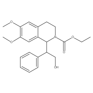 rel-Ethyl (1R)-3,4-dihydro-1-[(1R)-2-hydroxy-1-phenylethyl]-6,7-dimethoxy-2(1H)-isoquinolinecarboxylate结构式