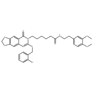 6-(6-((2-chlorobenzyl)thio)-8-oxo-[1,3]dioxolo[4,5-g]quinazolin-7(8H)-yl)-N-(3,4-dimethoxyphenethyl)hexanamide Structure