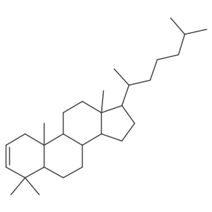 Cholest-2-ene, 4,4-dimethyl-, (5I+/-)- Structure