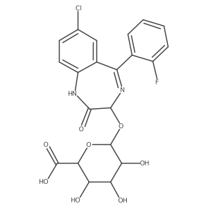 beta-D-Glucopyranosiduronic acid, 7-chloro-5-(2-fluorophenyl)-2,3-dihydro-2-oxo-1H-1,4-benzodiazepin-3-yl Structure