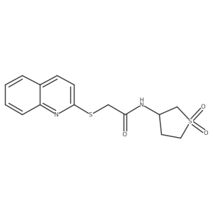 N-(1,1-dioxidotetrahydrothiophen-3-yl)-2-(quinolin-2-ylsulfanyl)acetamide结构式