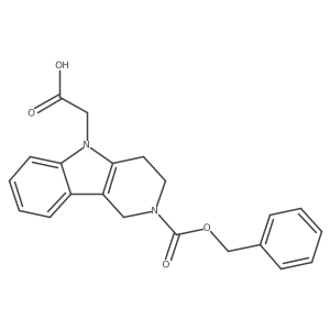 (2-Benzyloxycarbonyl-1,2,3,4-tetrahydro-pyrido[4,3-b]indol-5-yl)-acetic acid结构式