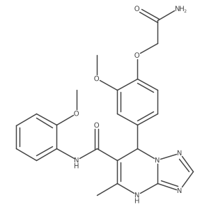 7-(4-(2-amino-2-oxoethoxy)-3-methoxyphenyl)-N-(2-methoxyphenyl)-5-methyl-4,7-dihydro-[1,2,4]triazolo[1,5-a]pyrimidine-6-carboxamide结构式